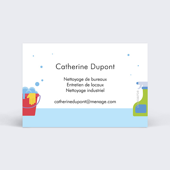 Carte de visite Ménage illustrative Verso