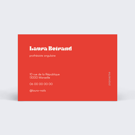 Carte de visite Prothésiste ongulaire Verso