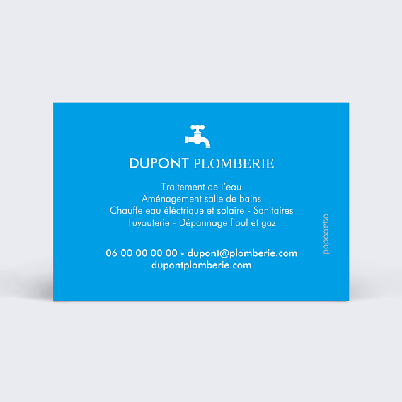 Carte de visite Service plombier Verso