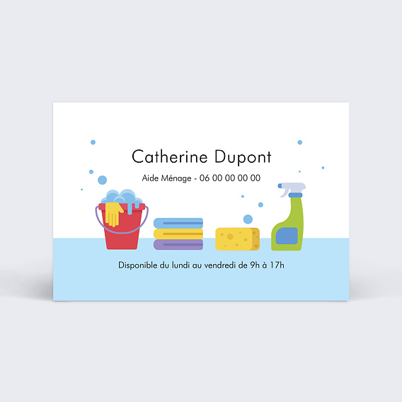 Carte de visite Ménage illustrative Recto