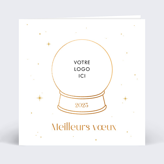 Carte de vœux entreprise Boule à neige logo