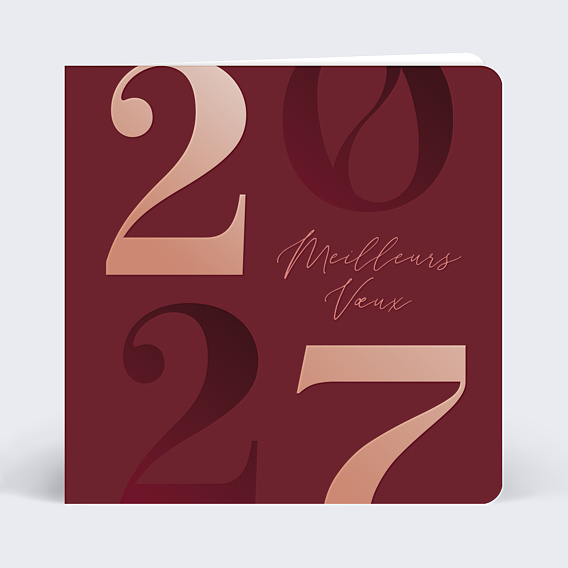 Carte de Voeux Entreprise Burgundy classic