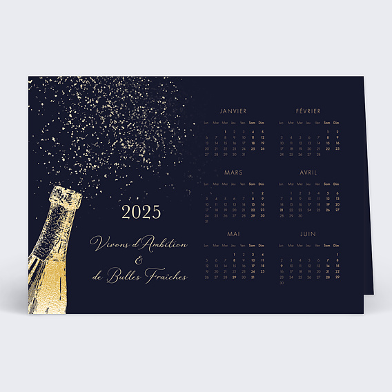 Carte de vœux entreprise Calendrier Bulles Fraîches