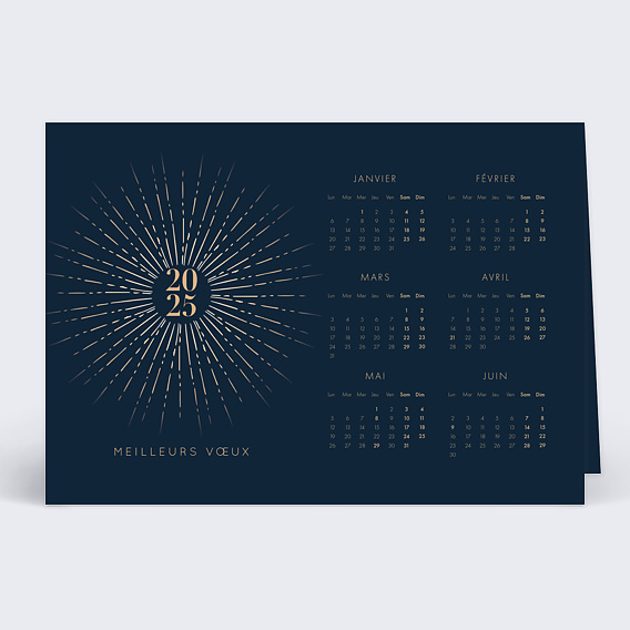 Carte de vœux entreprise Calendrier Feux Artifices