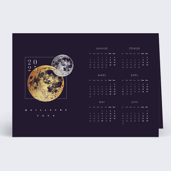 Carte de vœux entreprise Calendrier Planètes