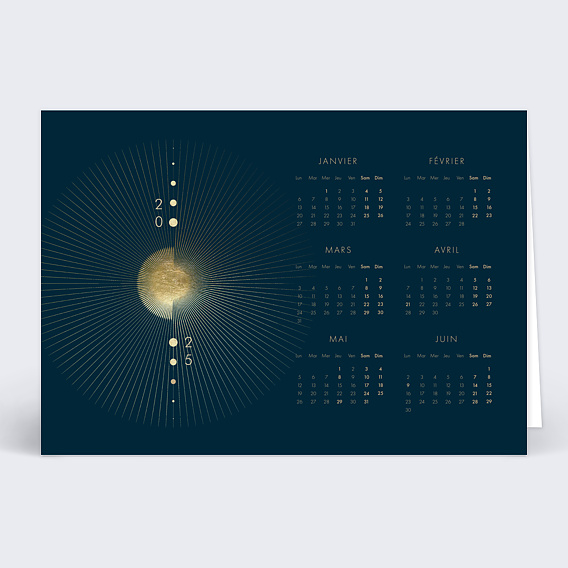 Carte de Vœux Entreprise Calendrier Solaire