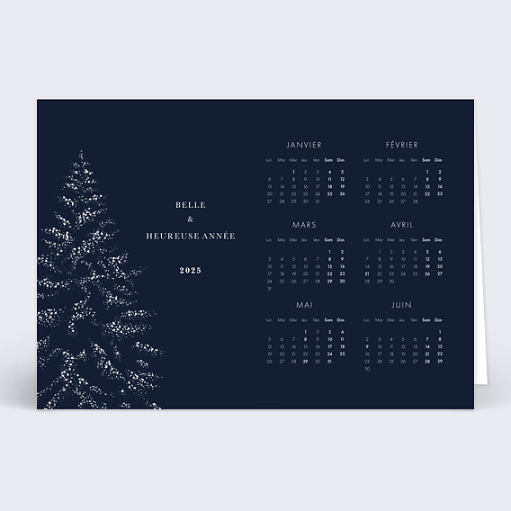 Carte de vœux entreprise Calendrier Sous la Neige