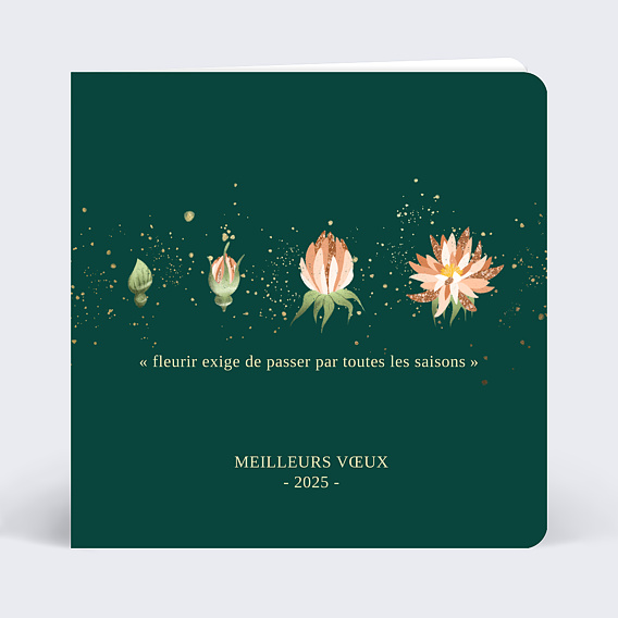 Carte de vœux entreprise Cycle Floraison