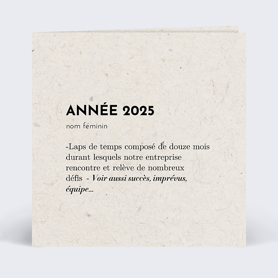 Carte de vœux entreprise Dictionnaire