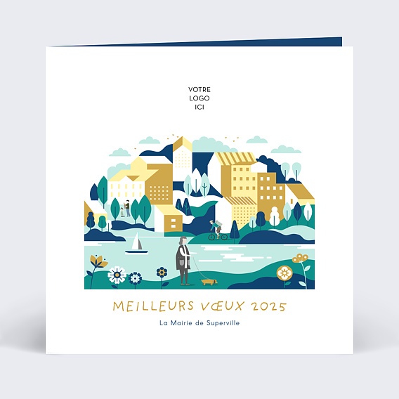 Carte de voeux entreprise Winter city