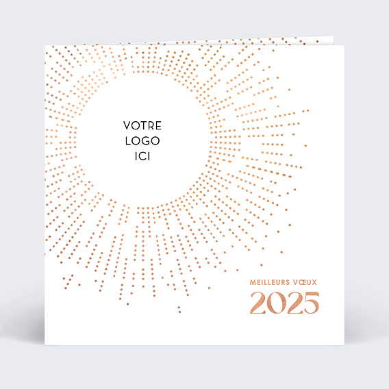 Carte de vœux entreprise Explosion Logo Cuivre