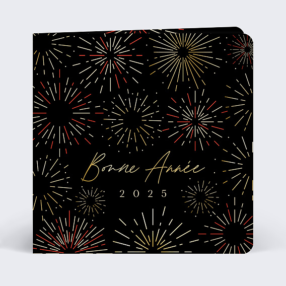 Carte de vœux entreprise Feux d’Artifice Colorés