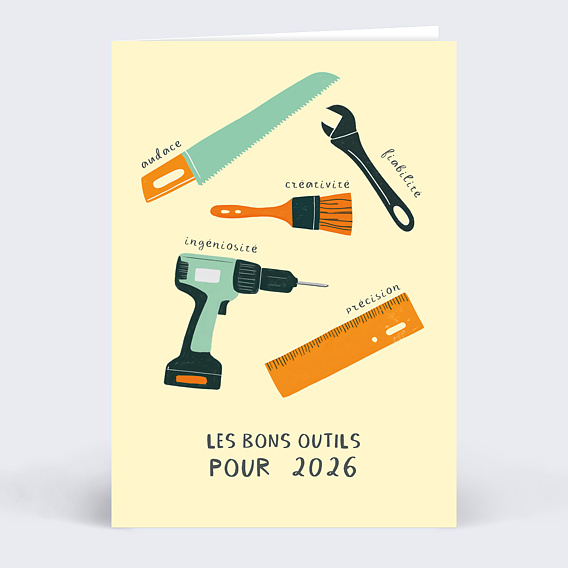 Carte de vœux entreprise Les bons outils