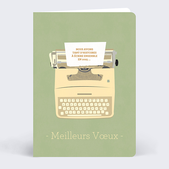 Carte de vœux entreprise Machine à Écrire
