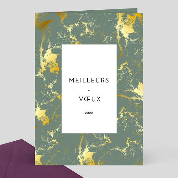 Carte de Voeux Entreprise Marbre Vert