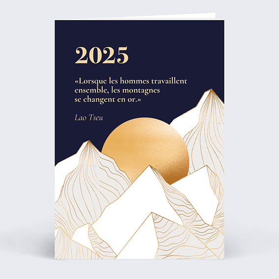 Carte de vœux entreprise Montagnes d'or