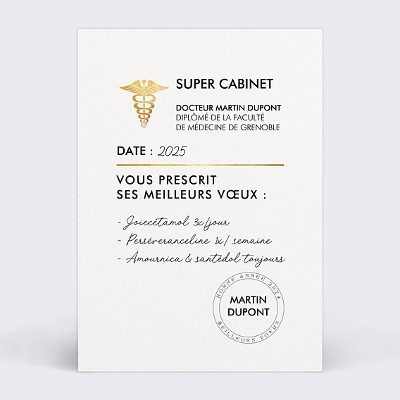 Carte de vœux entreprise Ordonnance