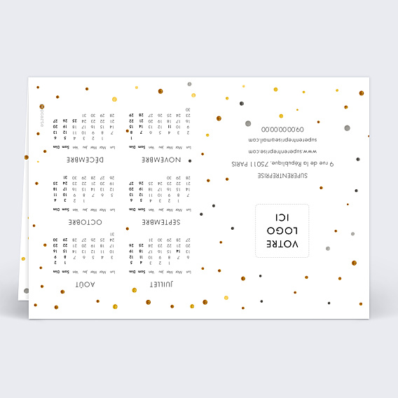 Carte de Voeux Entreprise Calendrier Voeux