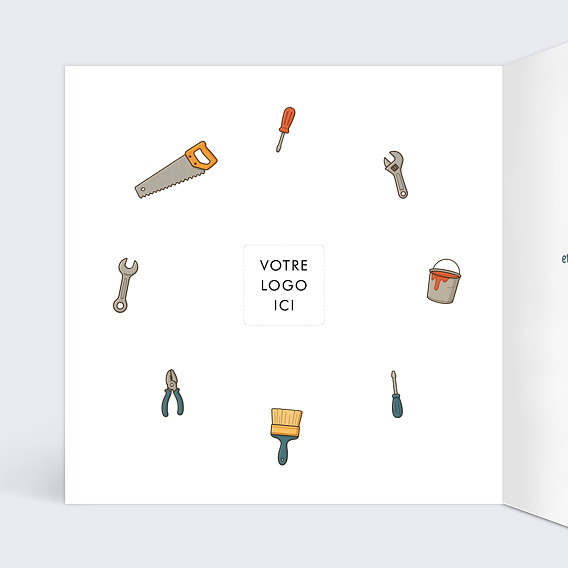 Carte de vœux entreprise Équipe du bâtiment Intérieur Gauche