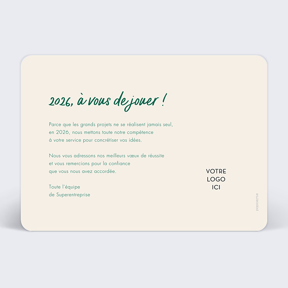 Carte de vœux entreprise Roue de la Chance Verso