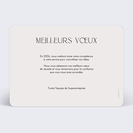 Carte de vœux entreprise Triptyque et chiffres Verso