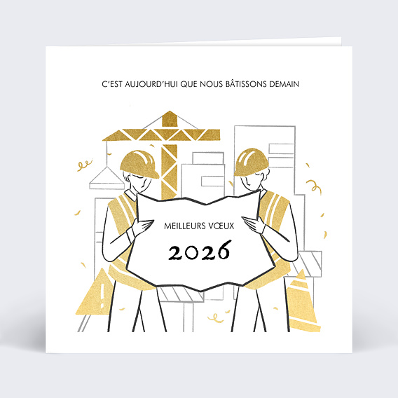 Carte de Voeux Entreprise Concept Chantier
