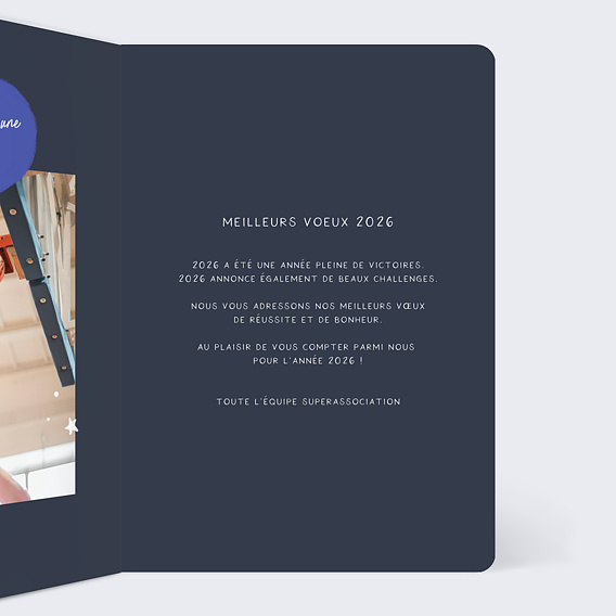 Carte de vœux entreprise Association Sportive Intérieur Droit