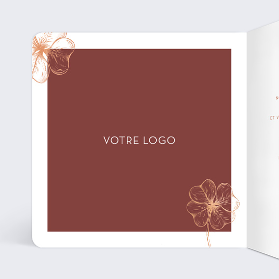 Carte de vœux entreprise Trèfle  Intérieur Gauche