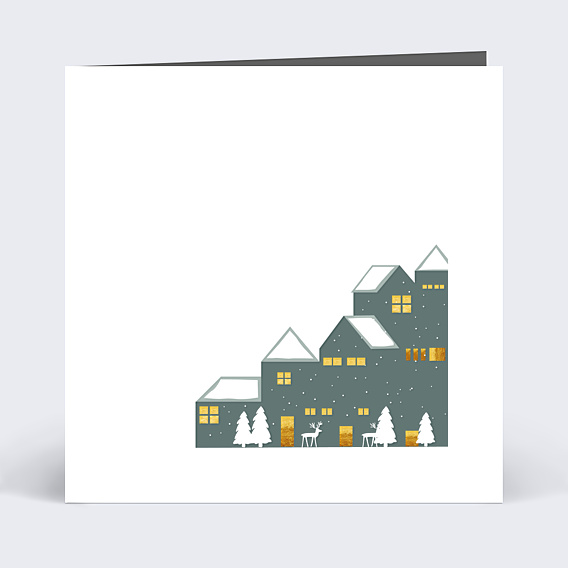 Carte de Voeux Entreprise Village de Montagne