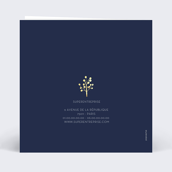 Carte de vœux entreprise Gloire Verso