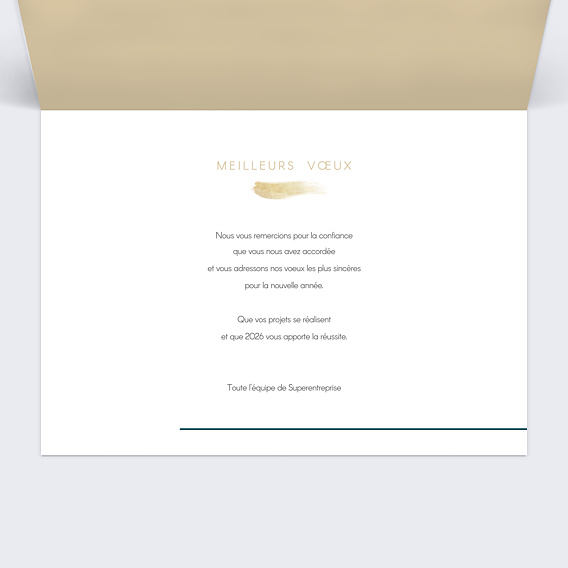 Carte de vœux entreprise Calendrier Éclat Intérieur Droit