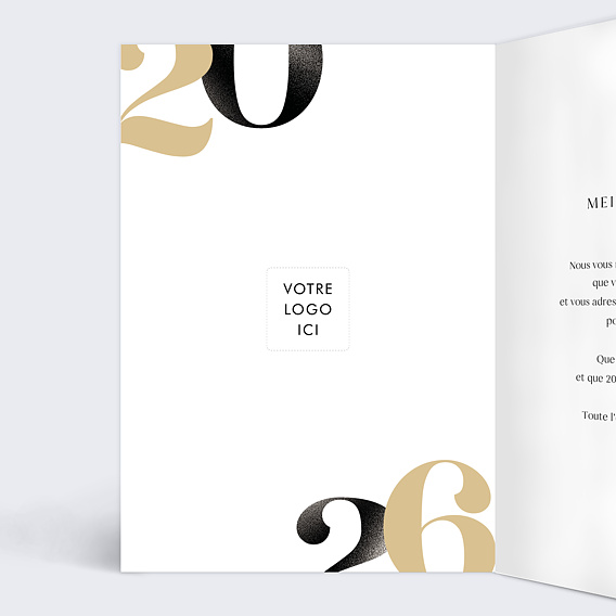 Carte de vœux entreprise Bi-colore Intérieur Gauche