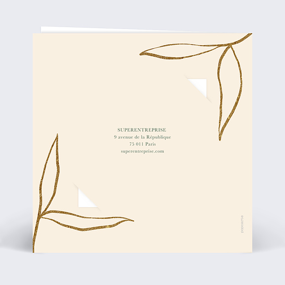 Carte de vœux entreprise Chiffres fleuris Verso