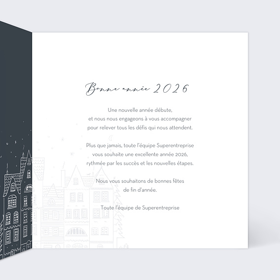 Carte de vœux entreprise Notre Village Intérieur Droit