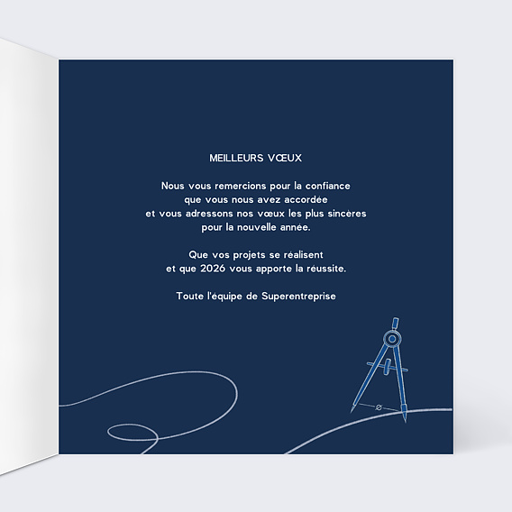 Carte de vœux entreprise Dessin technique Intérieur Droit