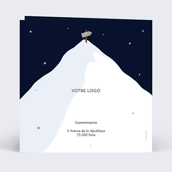 Carte de vœux entreprise Concept Montagne Verso