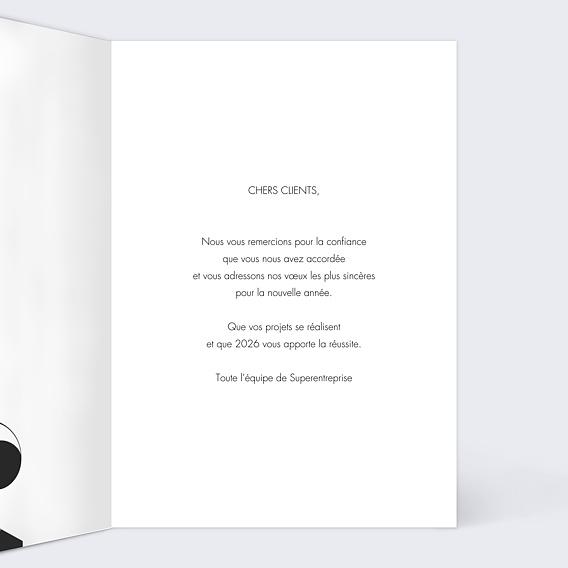 Carte de vœux entreprise Orbe Intérieur Droit