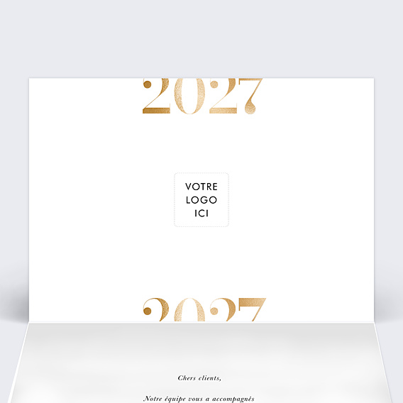 Carte de Voeux Entreprise Calendrier chiffres et lettres