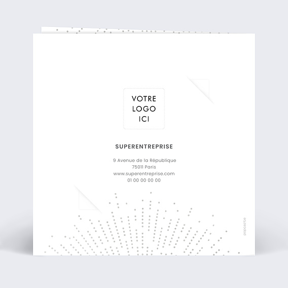 Carte de vœux entreprise Explosion Logo avec chocolat Verso