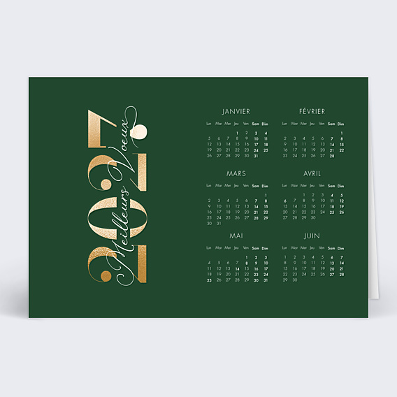 Carte de Voeux Entreprise Calendrier chiffres et lettres
