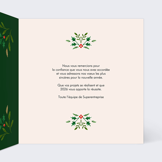 Carte de Voeux Entreprise Année fleurie