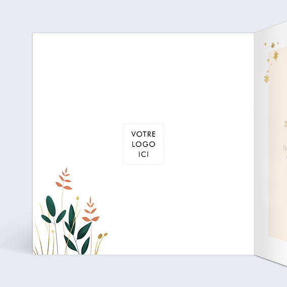 Carte de vœux entreprise Floraison Intérieur Gauche