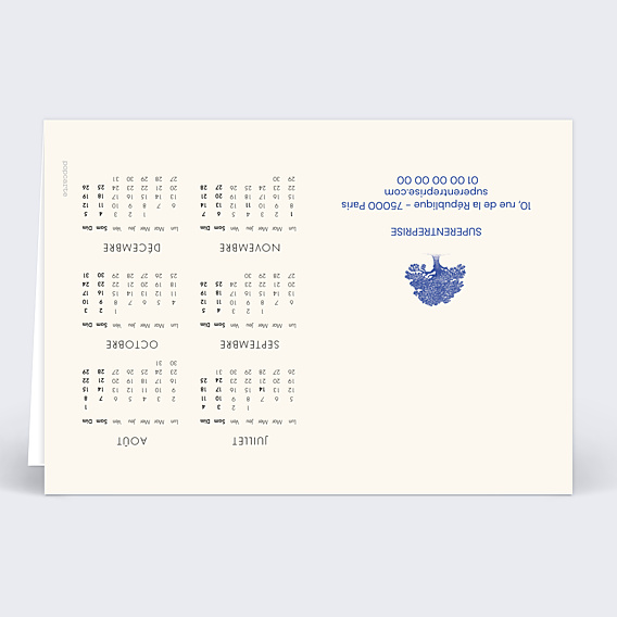 Carte de Voeux Entreprise Calendrier arbre de vie