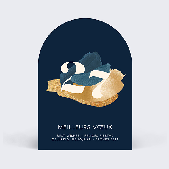 Carte de Voeux Entreprise Coup de Pinceau Bleu