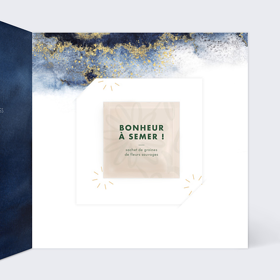 Carte de vœux entreprise Feldspath avec graines Intérieur Droit
