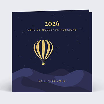 Carte de voeux virtuelle entreprise 2022 Montgolfière