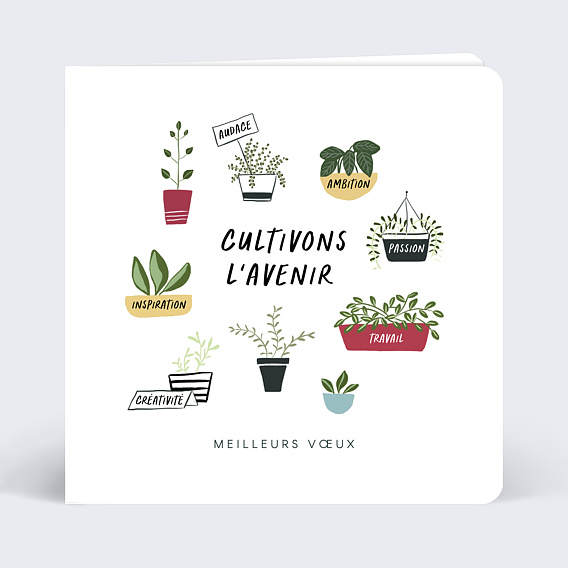 Carte de vœux entreprise Cultiver Recto