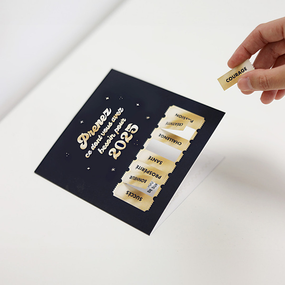 Carte de Voeux Entreprise Découpe tickets d'or