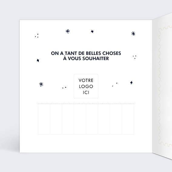 Carte de vœux entreprise Découpe tickets d'or Intérieur Gauche