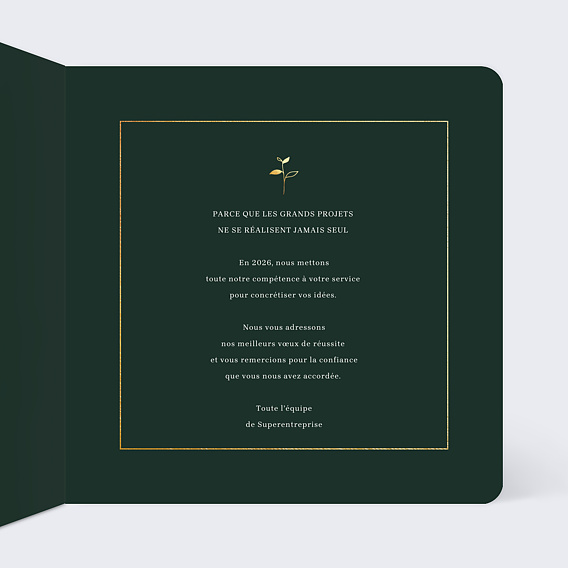 Carte de vœux entreprise Plante Évolutive Intérieur Droit
